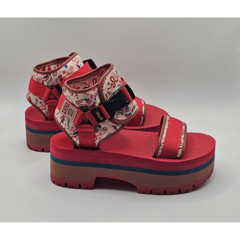 TEVA INDIO JEWELL ANNA SUI LOLLIPOP ANKLE WRAP PLATFORM SANDALS SIZE 6 WOMENS